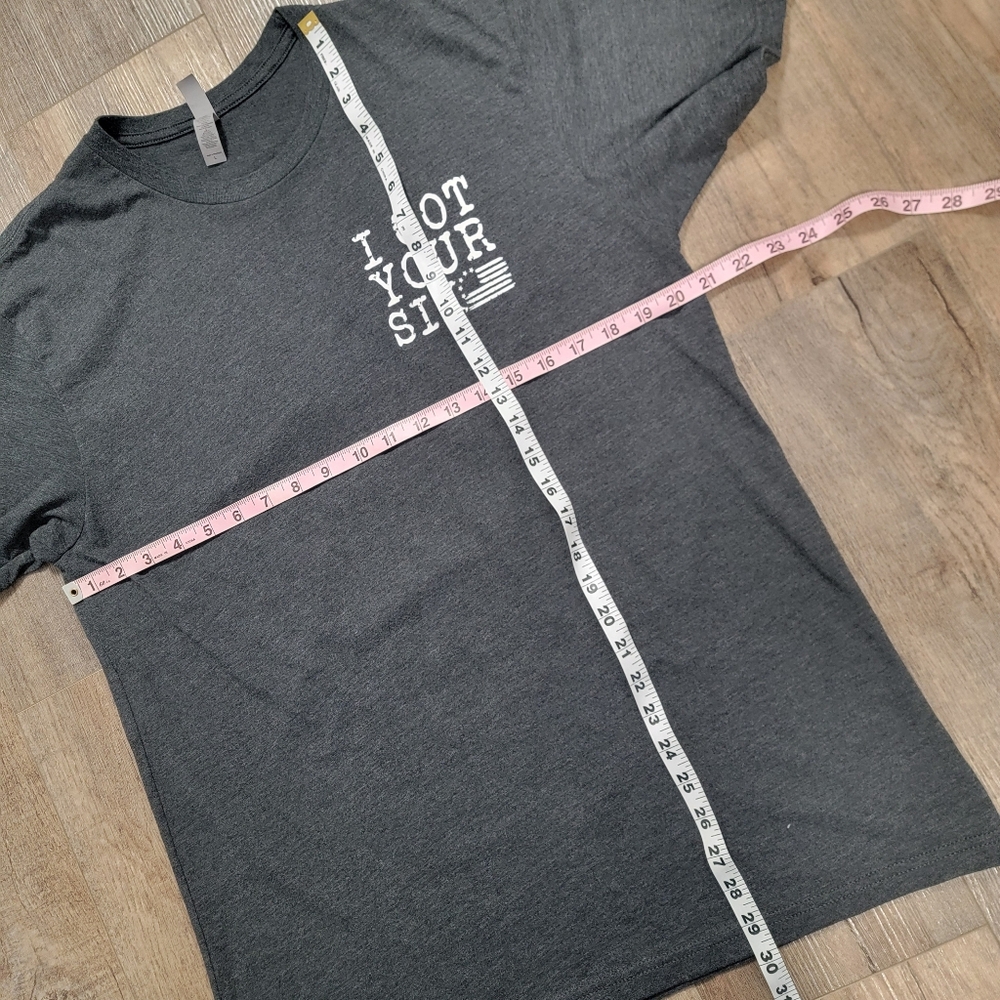 I GOT YOUR SIX Short Sleeve T-Shirt Gray Unisex Size Large Blue Line Flag Police - Picture 8 of 10